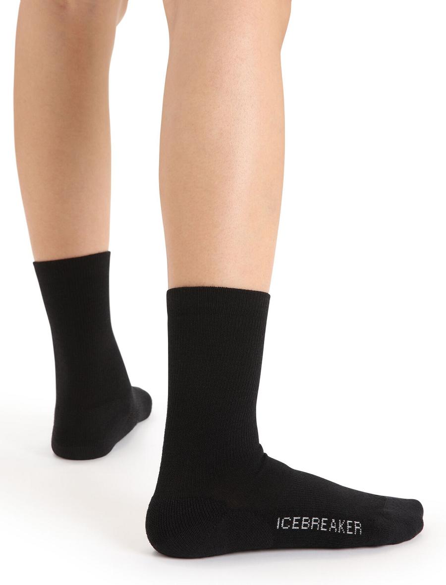 Black Icebreaker Merino Lifestyle Light Crew Women's Socks | AU 1418WNBY